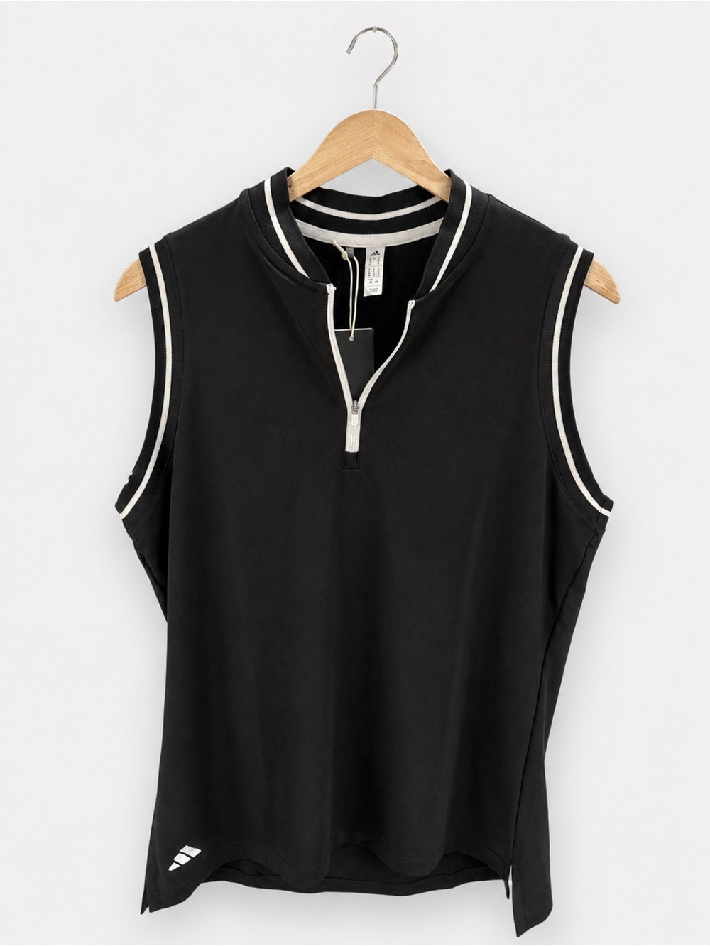 Adidas Women’s Quarter Zip Sleeveless Black Zip-Front Athletic Top